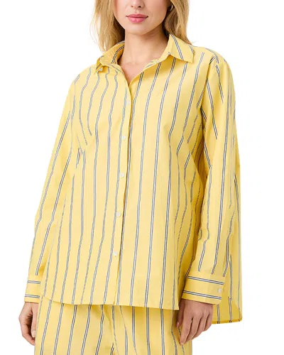 French Connection Rhodes Pop Nico Strip Shirt In Yellow