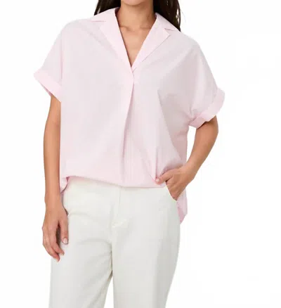 French Connection Rhodes Poplin Blouse In Pink Icing In Multi