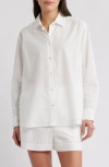 French Connection Alexis Diagonal Yoke Button Front Top In White