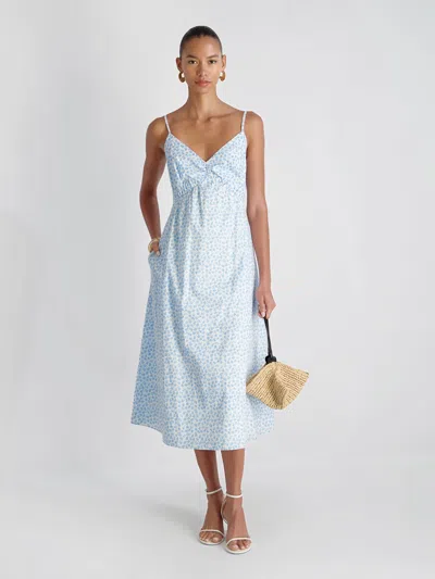 French Connection Rhodes Poplin Stacey Fleur Midi Dress In Summer White