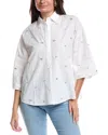French Connection Rhodes Rhinestone Shirt In White