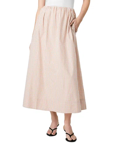 French Connection Rhodes Ruched Waist Midi Skirt In Multi