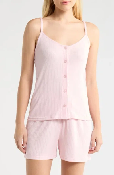 French Connection Rib Camisole & Shorts Sleep Set In Pink