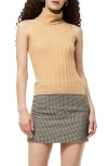 French Connection Padma Fine Knit Turtleneck Tank Top In Neutral