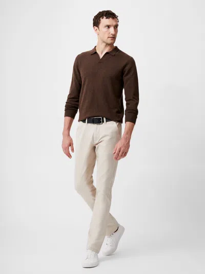 French Connection Ribbed Collar Knit Top Truffle Brown