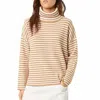 French Connection Ribbed Cowl Neck Sweater In Brown In Brown