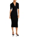 French Connection Cosysoft Polo Rib Midi Sweater Dress In Black