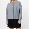 French Connection Riddley Knit Drop Shoulder Cardigan In Mid Grey Mel In Multi