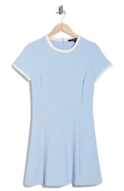 French Connection Ringer Trim Skater Minidress In Blue