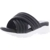 French Connection Rivers Womens Vegan Leather Slip On Platform Sandals In Black