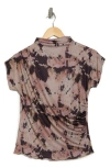 French Connection Riya Ava Abstract Print Top In Mocha Chocolate Multi