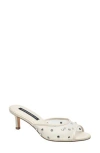 French Connection Rochelle Rhinestone Mesh Mule Sandal In White