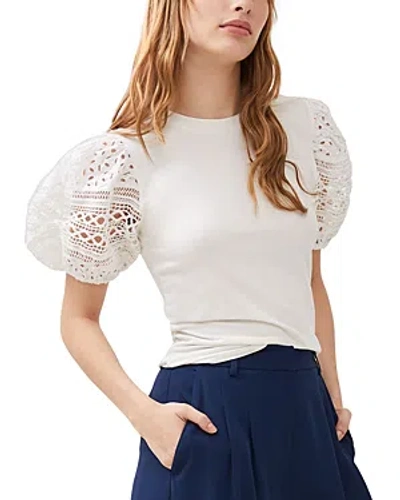 French Connection Rosana Agnes Puff Sleeve Top In White