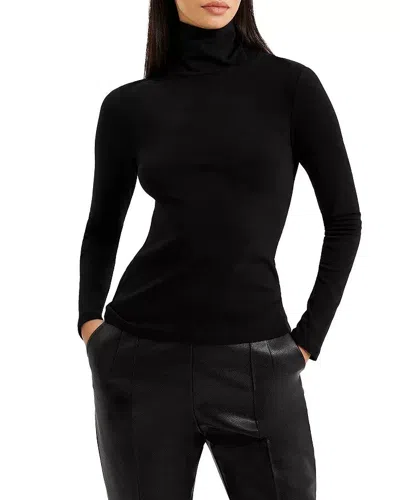 FRENCH CONNECTION ROY TOP WOMEN'S BLACK STRETCH CUTOUT TURTLE NECK FTS09