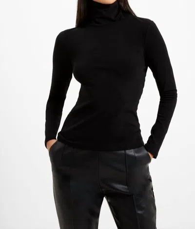 FRENCH CONNECTION ROY VISCOSE TOP IN BLACK