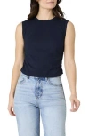 French Connection Ruched Cotton Muscle Tank In Marine