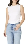 French Connection Ruched Cotton Muscle Tank In Summer White