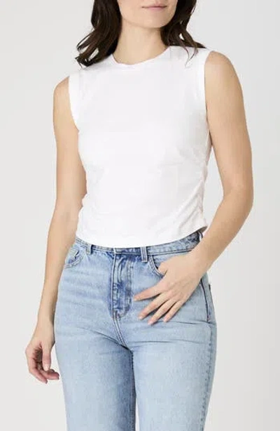French Connection Ruched Muscle T-shirt In Summer White