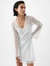 French Connection Rudy Textured A Line Dress In White