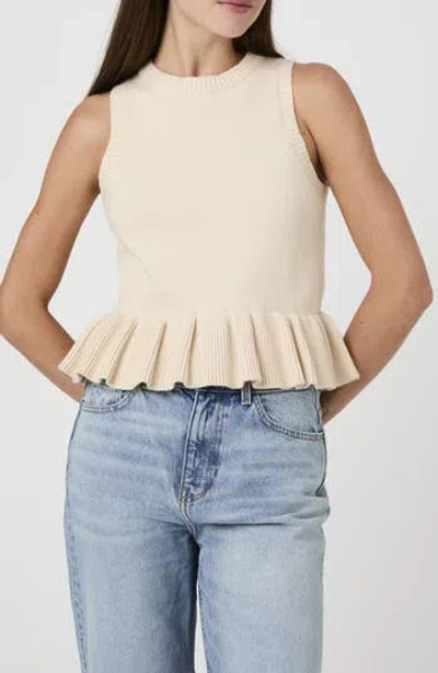 French Connection Ruffle Hem Sweater Vest In Neutral