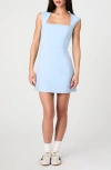French Connection Whisper Notched Square Neck Dress In Cashmere Blue In Cashmere Blue