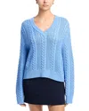 French Connection Ryland Knit Stripe Pullover Sweater In Blue Hydrangea In Blue