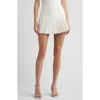 French Connection Sabine Pleated Cotton Twill Miniskirt In White