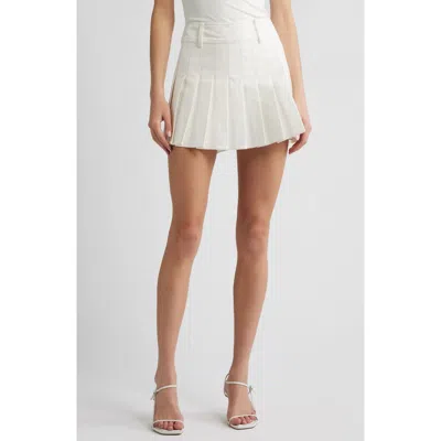 French Connection Sabine Pleated Cotton Twill Miniskirt In White