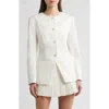 French Connection Sabine Slim Fit Stretch Cotton Twill Jacket In White