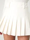 French Connection Sabine Pleated Cotton Twill Miniskirt In White