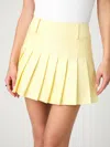 French Connection Sabine Pleated Cotton Twill Miniskirt In Yellow
