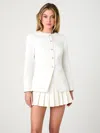 French Connection Sabine Slim Fit Stretch Cotton Twill Jacket In White