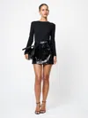 French Connection Sadie Sequin Miniskirt In Black