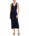 French Connection Sage Sleeveless Maxi Sweater Dress In Navy/summer White