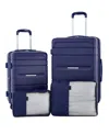 French Connection Saint Martin 4 Piece Hardside Luggage Set In Blue Depths