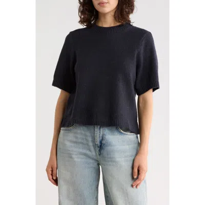 French Connection Sarah Short Sleeve Knit Sweater In Navy