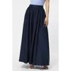 French Connection Sateen Maxi Skirt In Blue