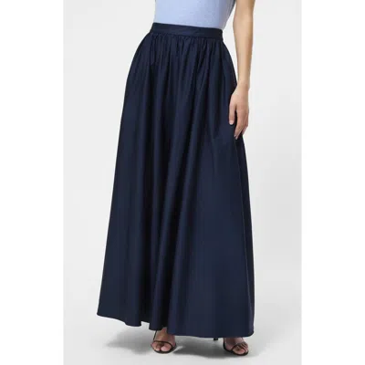 French Connection Sateen Maxi Skirt In Blue