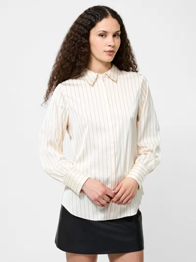 French Connection Satin Pinstripe Shirt  Tops In White