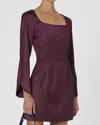 French Connection Satin Scoop Neck Mini Dress In Burgundy In Red