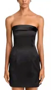 French Connection Satin Strapless Minidress In Black