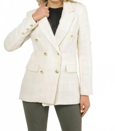 French Connection Scattered Tinsel Blazer In Beige In White