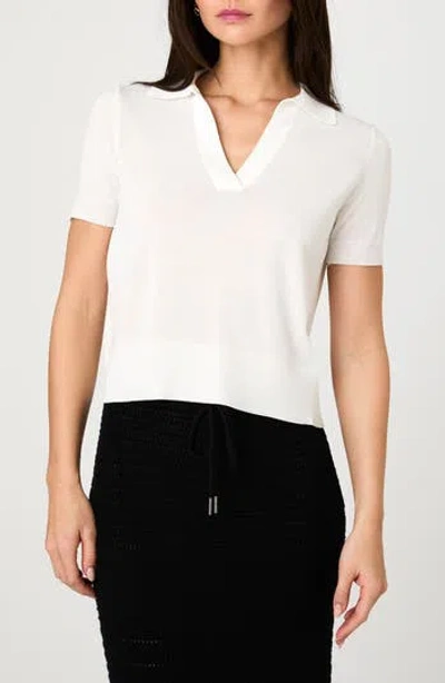 French Connection Sergio Short Sleeve Polo Sweater In White