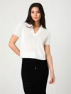 French Connection Sergio Short Sleeve Polo Sweater In White