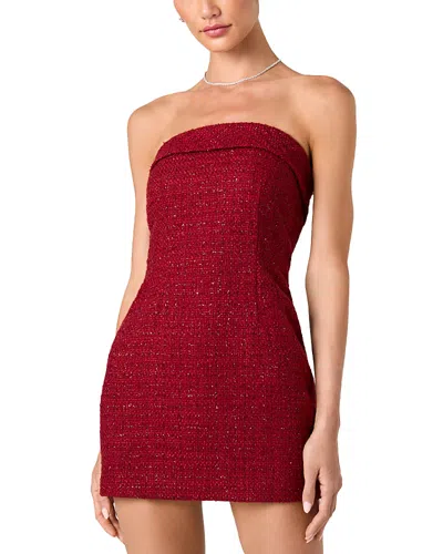 French Connection Shante Shimmer Tweed Mini Dress In Red