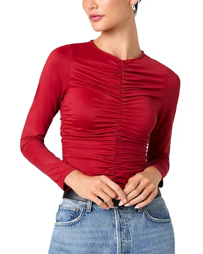 French Connection Shay Slinky Jersey Top In Red