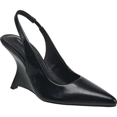 French Connection Shia Slingback Wedge Heel In Black