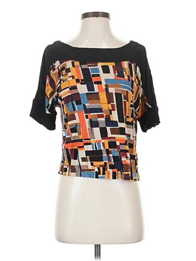 Pre-owned French Connection Short Sleeve Blouse In Black