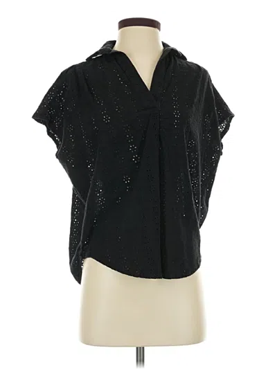 Pre-owned French Connection Short Sleeve Blouse In Black