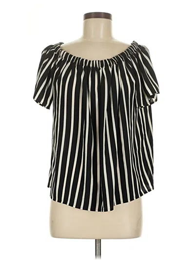 Pre-owned French Connection Short Sleeve Blouse In Black